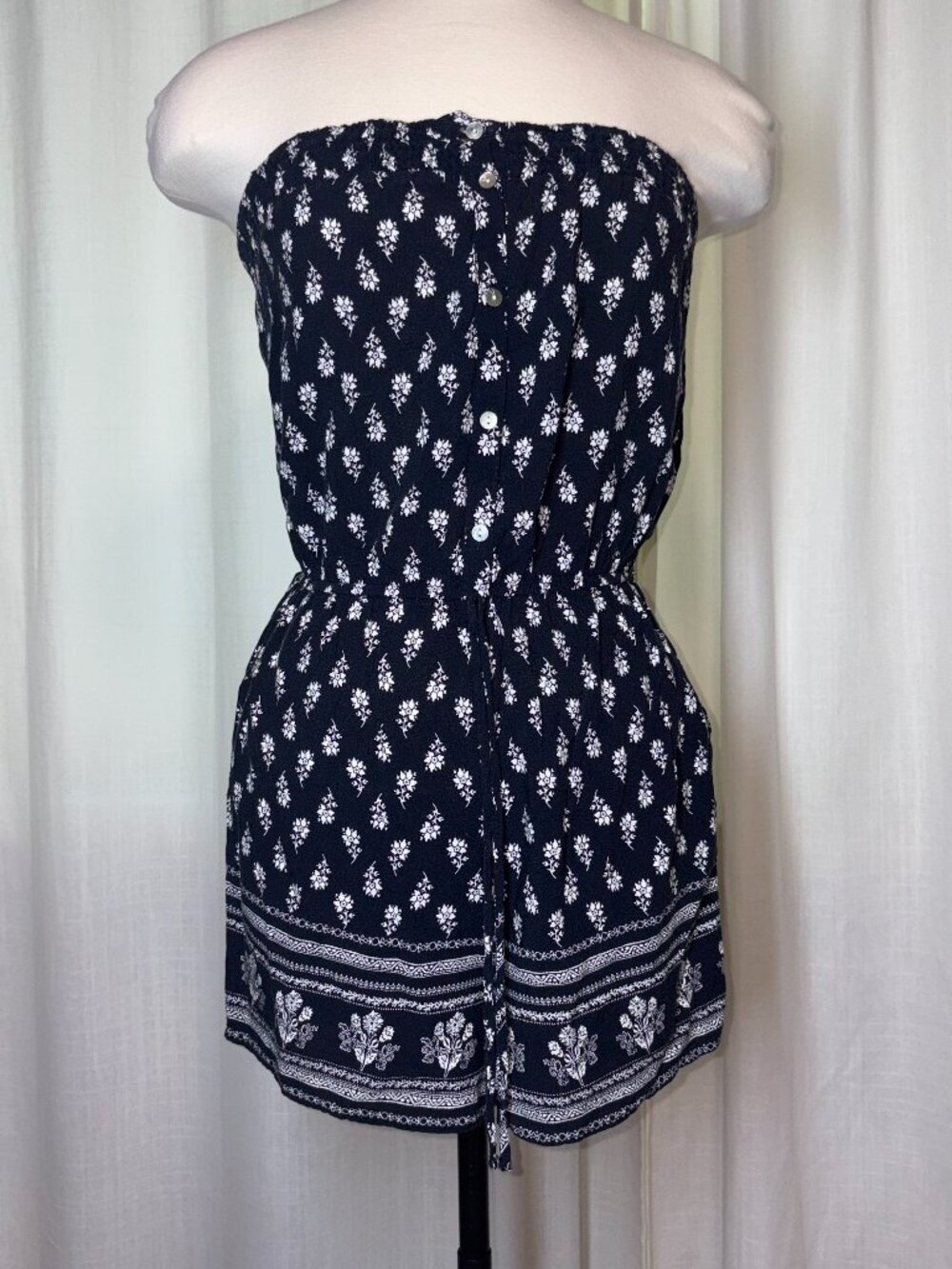 B&W Romper Shorts Strapless With Pockets